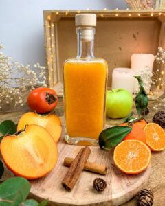 Jus de fruit clémentines kaki pomme et cannelle