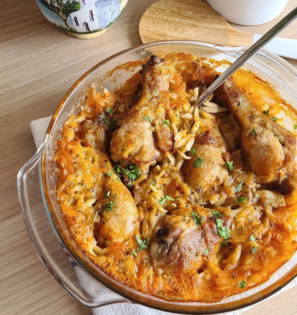 Pâtes grecques et poulet