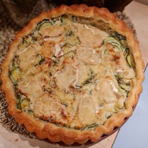 Quiche courgettes/poireaux au chèvre