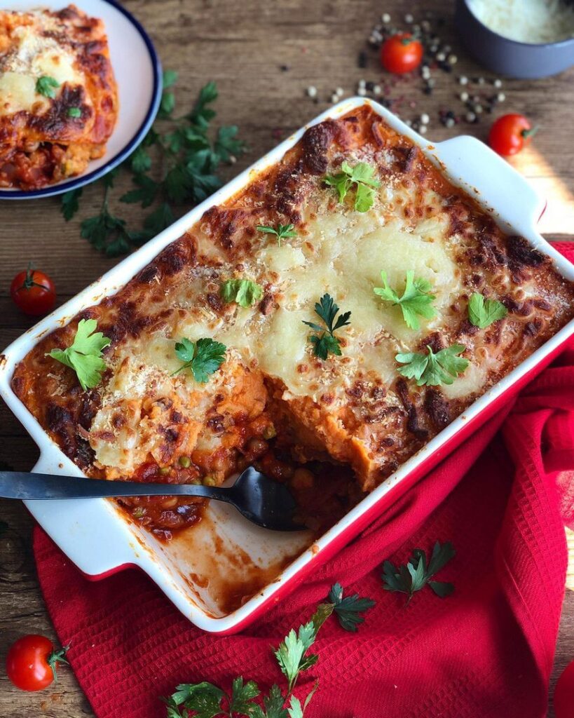 Hachis parmentier de patates douces et lentilles