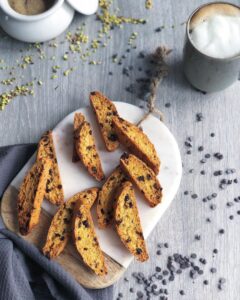 Cantucci aux pépites de chocolat et pistaches