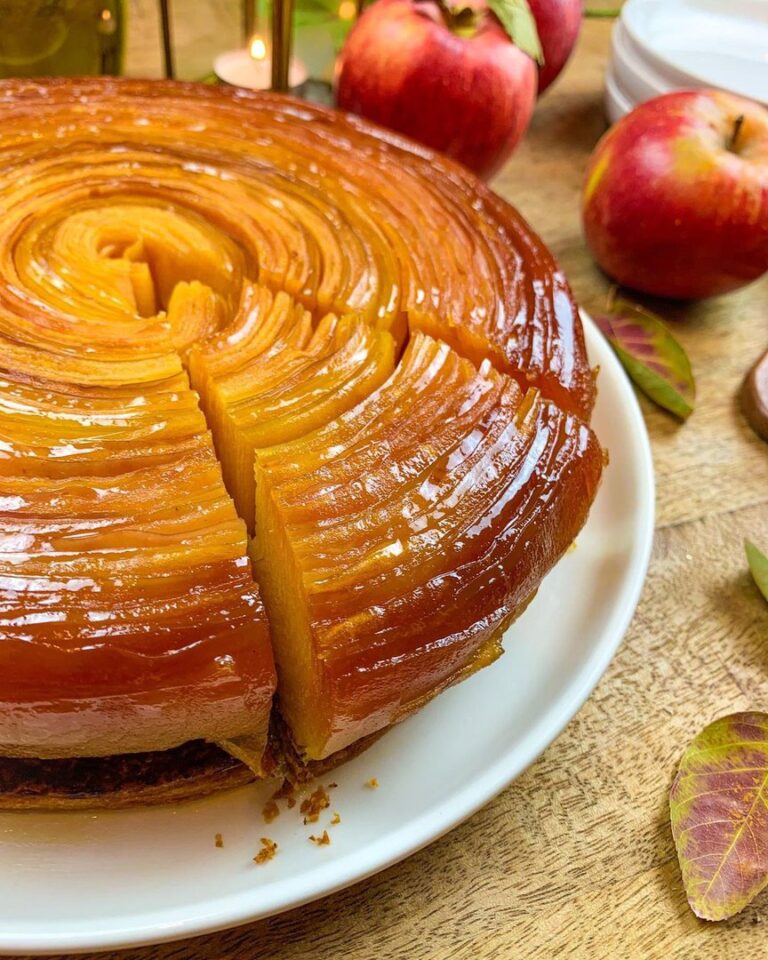 Tarte tatin spirale à l&rsquo;huile d&rsquo;olive