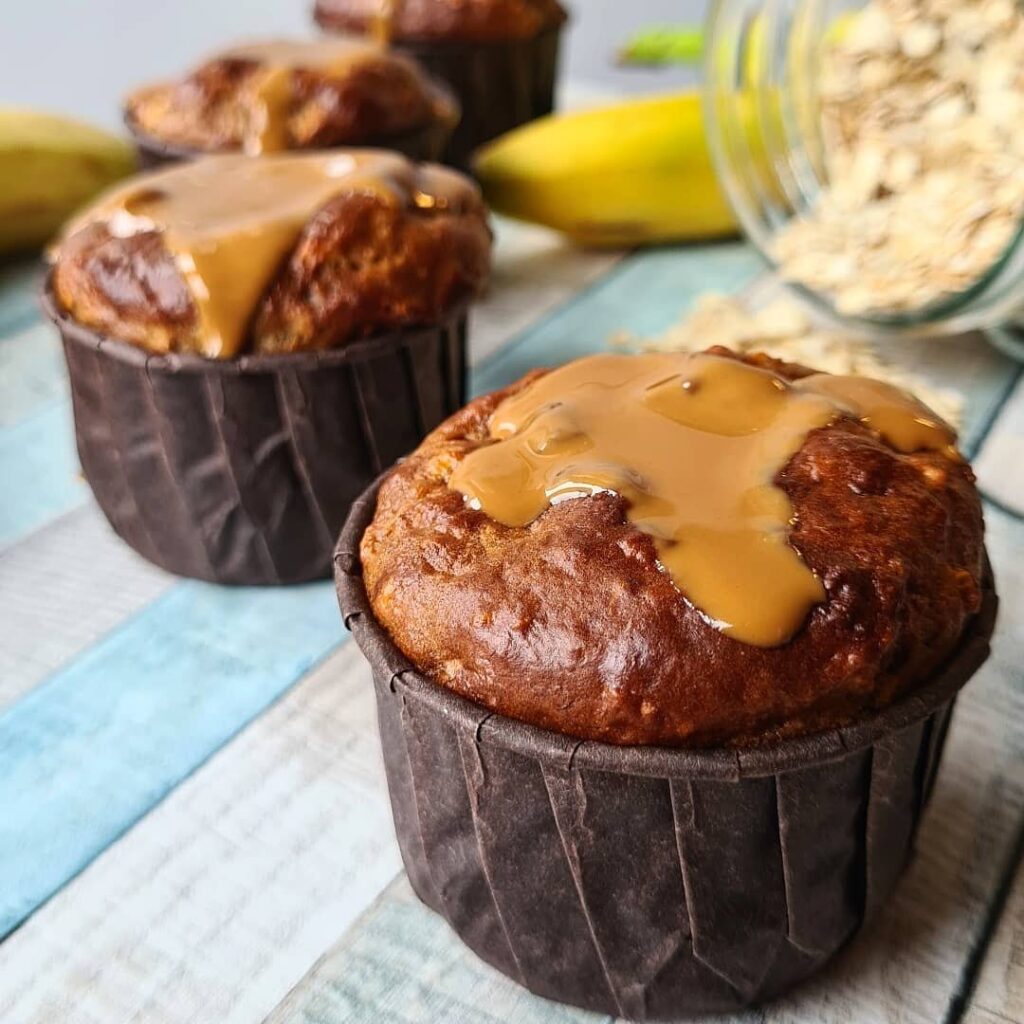Muffins banane speculoos et flocons d&rsquo;avoine