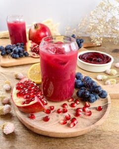 Jus de fruits grenade raisin noir et betterave