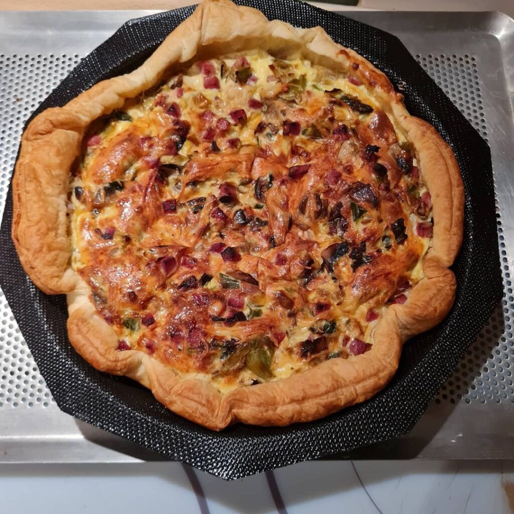 Tarte aux poireaux et chèvre