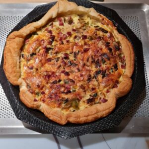 Tarte aux poireaux et chèvre