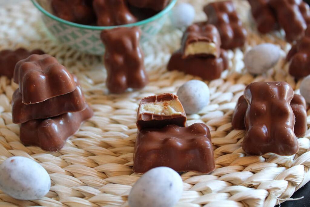 Oursons au chocolat et au pralin
