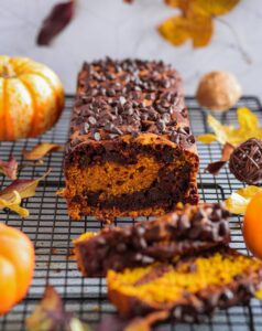 Cake marbré potiron chocolat