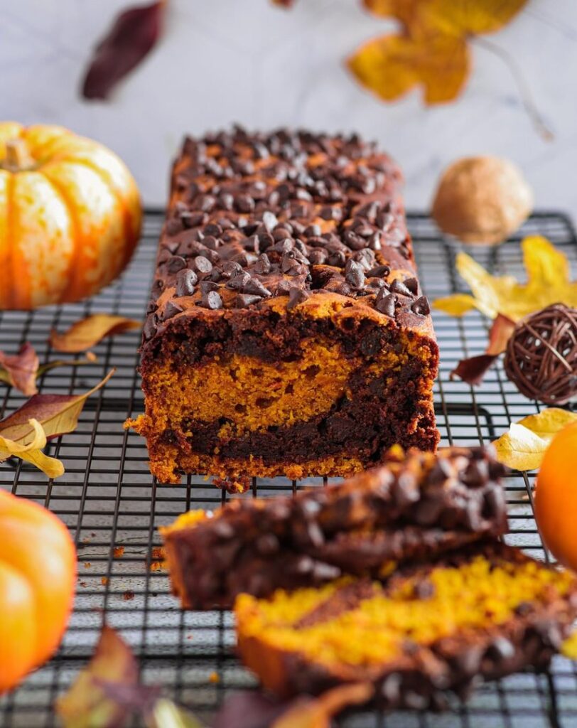 Cake marbré potiron chocolat