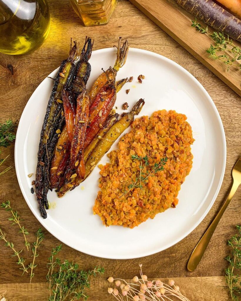Carottes rôties à l&rsquo;huile d&rsquo;olive miel et thym