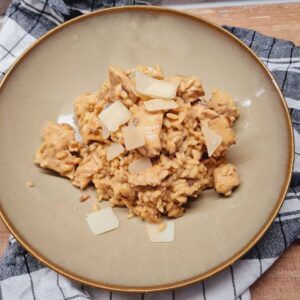 Risotto poulet et champignons