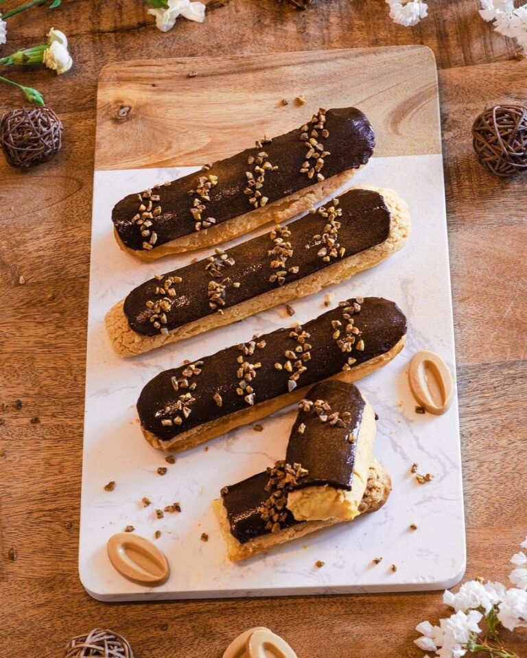 Éclair chocolat Dulcey et craquelin