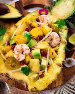 Salade de fruits exotiques et crevettes Salade de fruits exotiques et crevettes