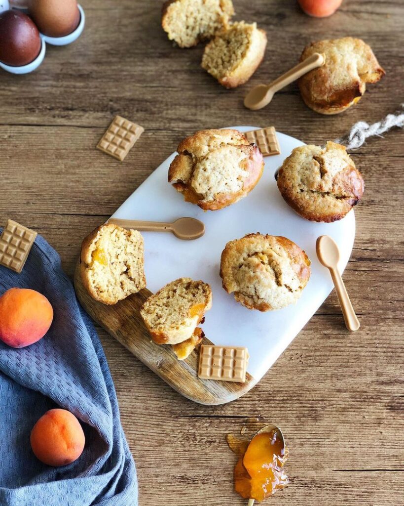 Muffins façon crumble et cœur confiture d&rsquo;abricot