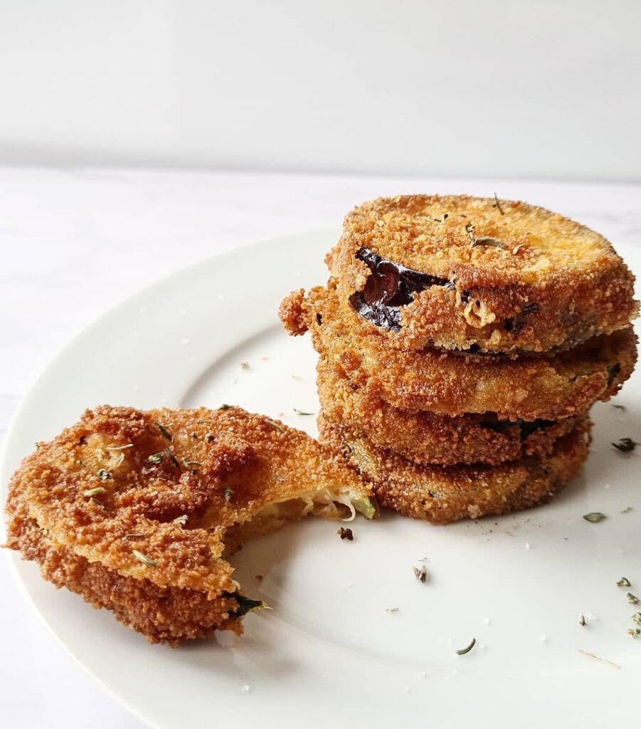 Aubergines et courgettes frites