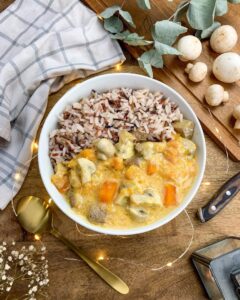 Sauté de dinde butternut et champignons