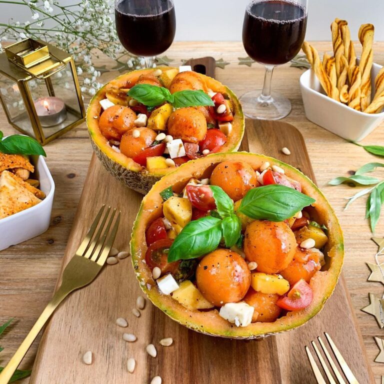 Salade pêche feta