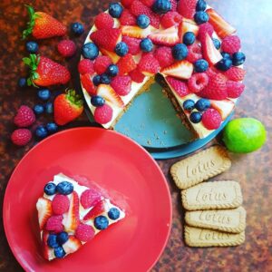 Cheesecake citron vert et fruits rouges