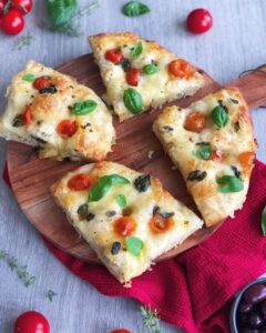 Foccacia mozzarella et tomates