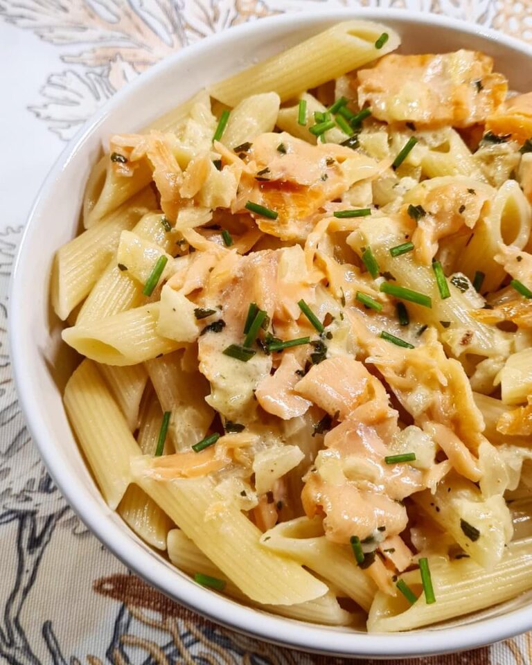 Pâtes au saumon fumé express