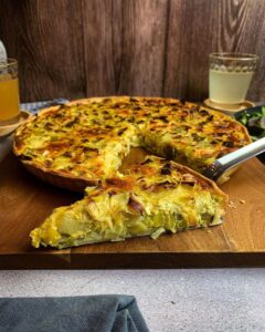 Quiche poireaux oignons cheddar