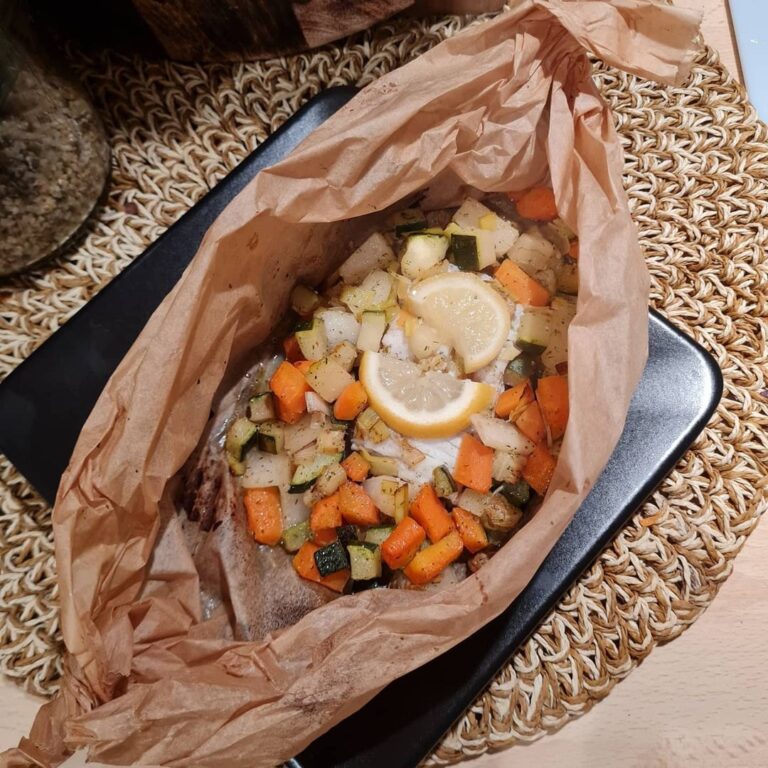 Papillote de colin aux pt légumes