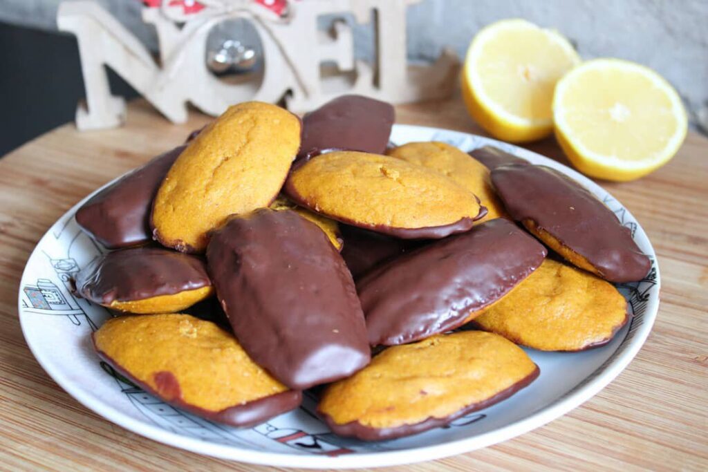 Madeleines au potiron et chocolat