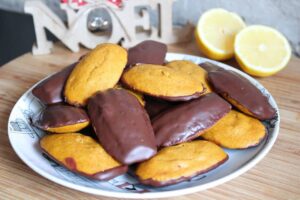 Madeleines au potiron et chocolat