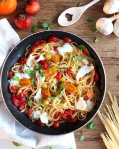 Pâtes tomates cerise mozzarella