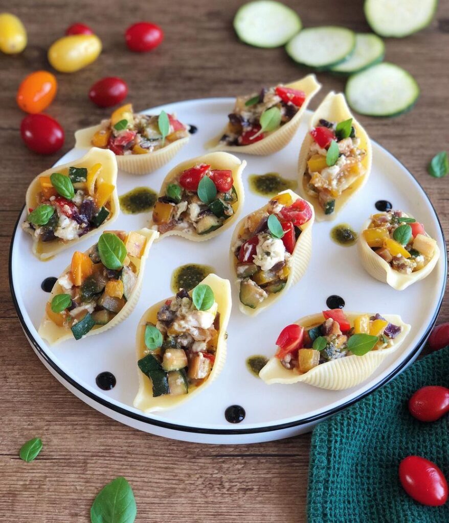 Pâtes coquillages et farce de légumes