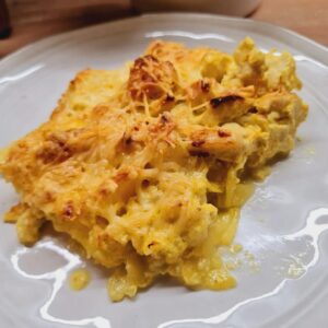 Gratin chou-fleur/pdt & poulet au curry