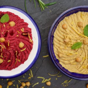 Duo de houmous classique et betterave