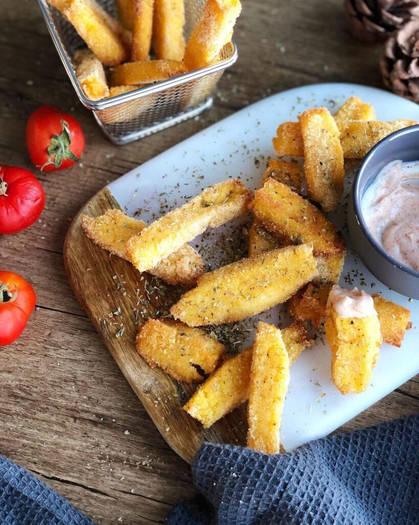 Frites de polenta au parmesan et au pecorino