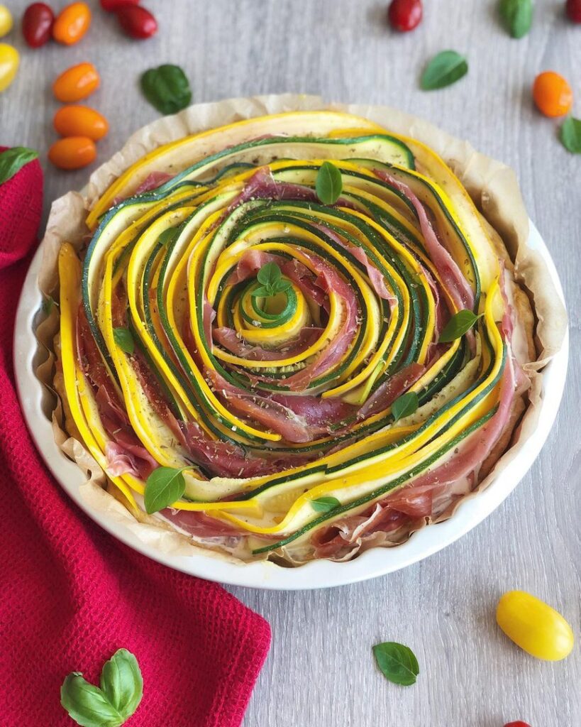 Tarte spirale aux deux courgettes