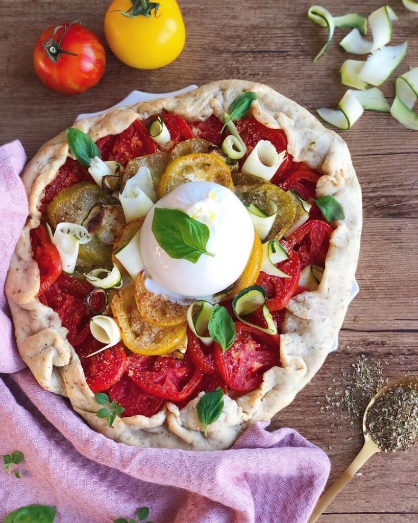 Tarte tomates courgettes et burrata