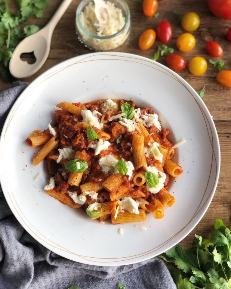 Pâtes bolognaise à la mozzarella Pâtes bolognaise à la mozzarella