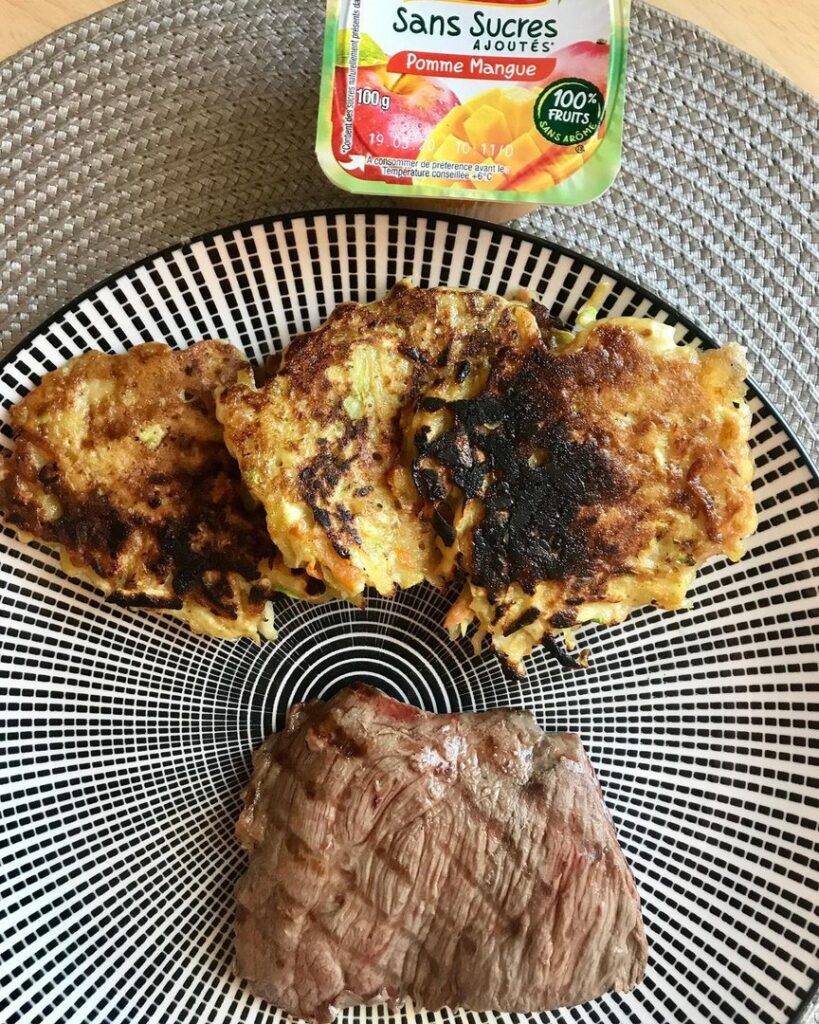 Galettes de légumes à la poêle & pt bifteck