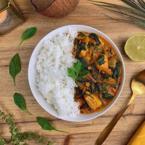 Curry Thaï au poulet coco et épinards fondants