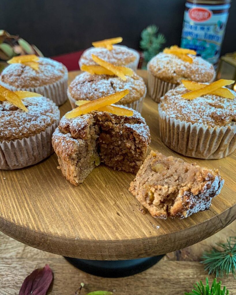 Muffins crème de marrons et orange confite