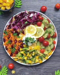 Buddha bowl mangue et radicchio