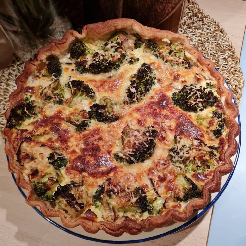 Tarte aux brocolis/champignons & cabillaud au four