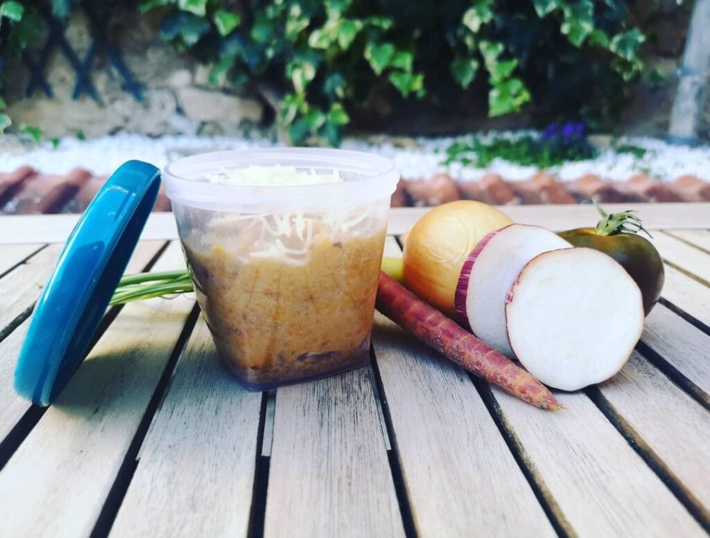 Hachis parmentier à l&rsquo;aubergine et aux carottes