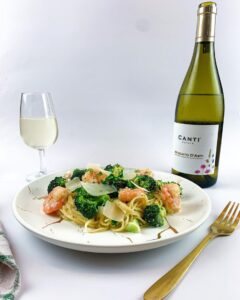 Capellini aux crevettes et brocolis