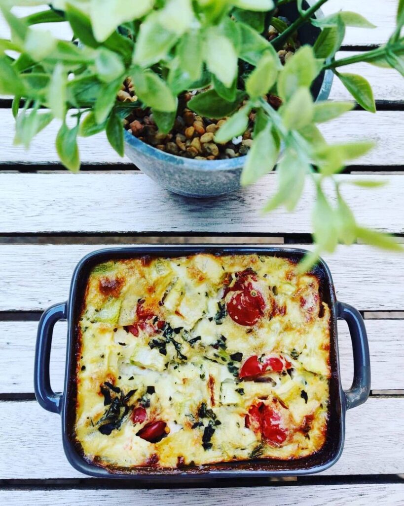 Clafoutis de tomates cerises et de chèvre
