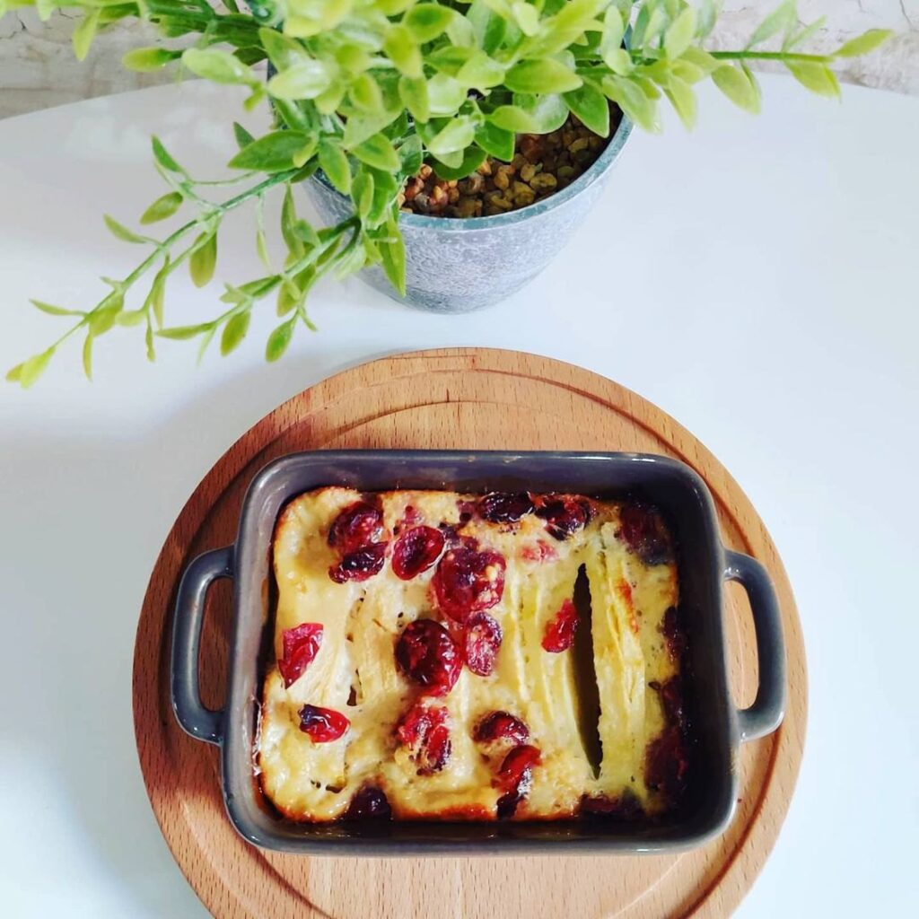 Clafoutis pomme et cranberries