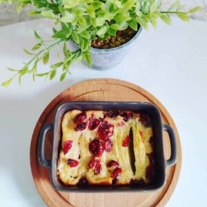 Clafoutis pomme et cranberries
