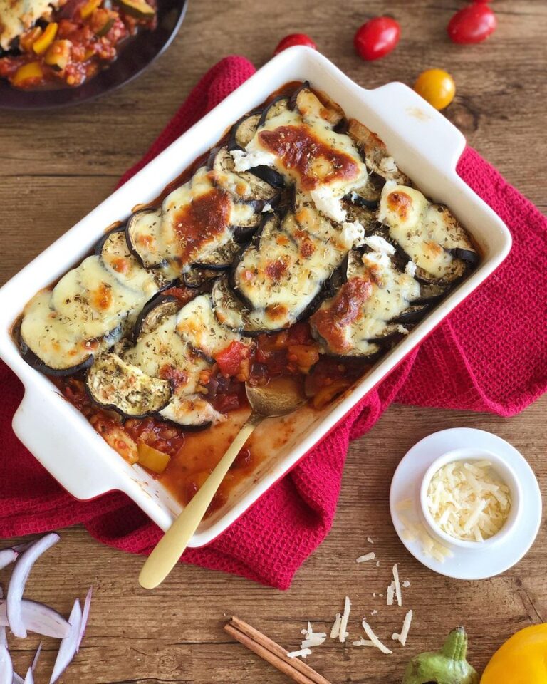 Moussaka végétarienne aux lentilles corail