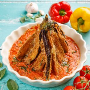 Berenjenas enteras a la parmesana