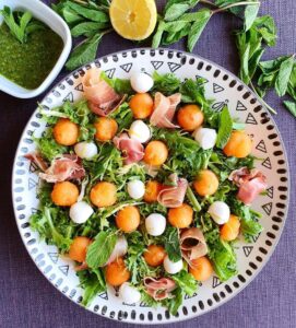 Salade fraîcheur melon et mozzarella