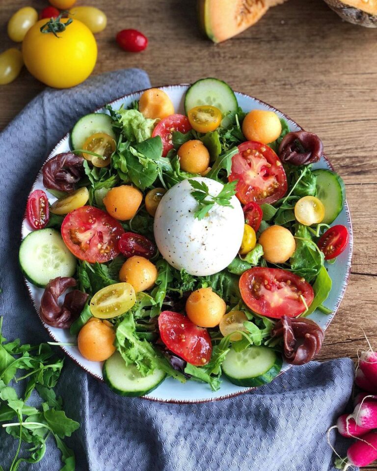 Salade de melon Cavaillon bresaola et burrata